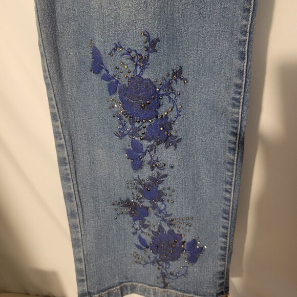 Denim 24/7 5 pocket flare jeans with Embellishments size 26w Plus - Picture 2 of 2
